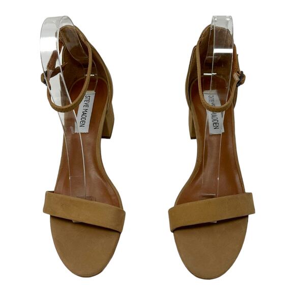 Steve Madden Irenee Tan Suede Block Heel Sandals Size 6.5 - Picture 2 of 8